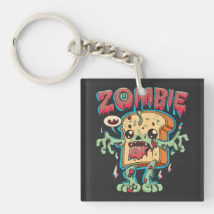 Porte-clés Éffrayant Halloween Zombie Toast Funny Halloween c