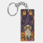 Porte-clés Éffrayant Pekingese Chien Halloween sorcière et Ci (Devant gauche)