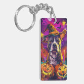 Porte-clés Éffrayant Pitbull Chien Halloween sorcière et Citr (Devant gauche)
