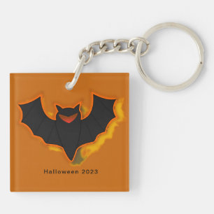 Porte-clés Éffrayant Porte - clé Halloween Bat   Thème orange