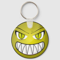 Effrayant visage de dessin vert en colère