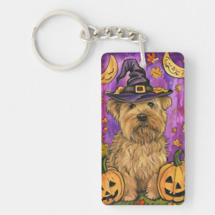 Porte-clés Éffrayant Wheaten Terrier Chien Halloween Citrouil