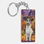 Porte-clés Éffrayant Wirefox Terrier Chien Halloween Citrouil (Devant gauche)