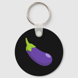 Porte-clés Eggplant Et Pêche Correspondant Couple Icône Émoti