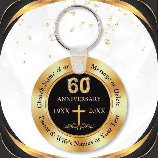 Porte-clés Eglise 60e anniversaire ou 60e anniversaire Faveur