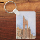 Porte-clés Église gothique aquarelle (Recto)