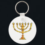 Porte-clés Église Menorah<br><div class="desc">Une menorah d'église en or avec beaucoup de bougies. Cette conception semble vraiment efficace sur ce Porte - clé</div>