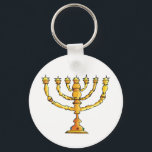 Porte-clés Église Menorah<br><div class="desc">Une menorah d'église en or avec beaucoup de bougies. Cette conception semble vraiment efficace sur ce Porte - clé</div>