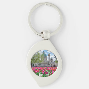Porte-clés Eglise Saint-Charles au printemps à Vienne, Autric
