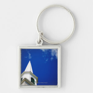 Porte-clés Église Steeple de la Nouvelle Angleterre avec un