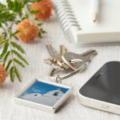 Porte-clés Église typique blanchie à la chaux (Côté)