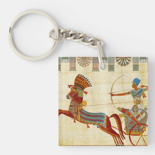 Porte-clés Égypte ancienne Pharaon Ramesses II Cheval papyrus (Devant)