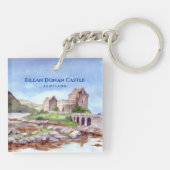 Porte-clés Eilean Donan Castle Ecosse aquarelle peinture (Dos)