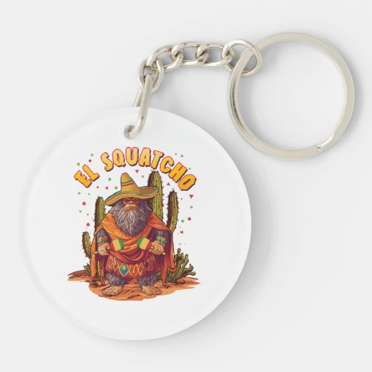 Porte-clés El Squatcho Bigfoot avec Maraca, Sombrero et Ponc (Dos)