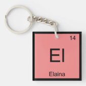 Porte-clés Elaina Nom Chimie Élément Tableau périodique (Devant)