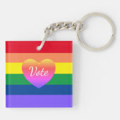 Porte-clés Élection 2024 du Gay pride LGBTQ Rainbow (Dos)