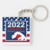 Porte-clés Élections de mi-mandat 2022 ROUGE WAVE US Drapeau (Dos)