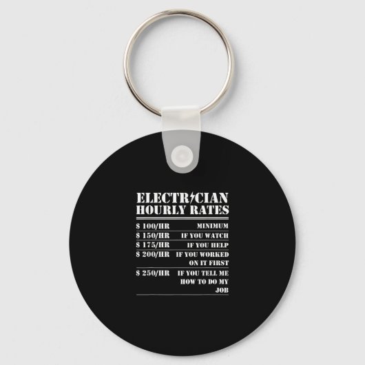 Porte-clés Electrician Hourly Rate (Recto)