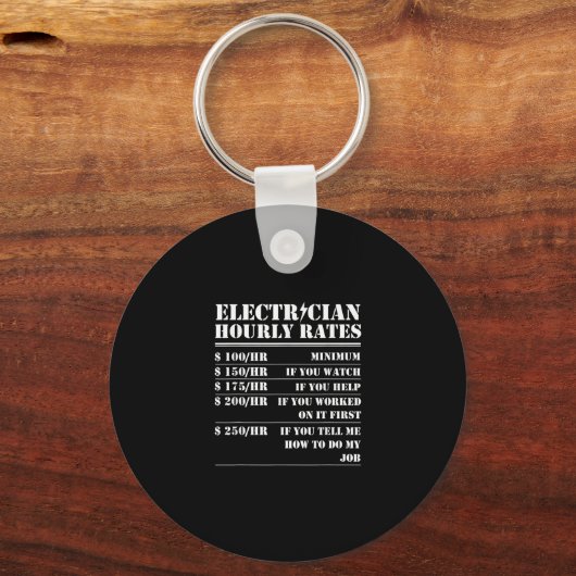 Porte-clés Electrician Hourly Rate (Recto)