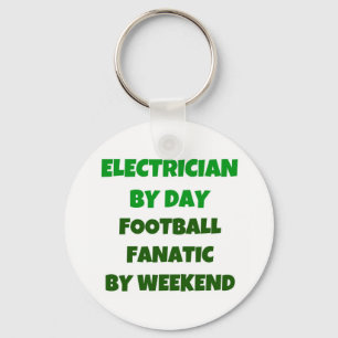 Porte-clés Electricien par Day Football Fanatic par Weekend