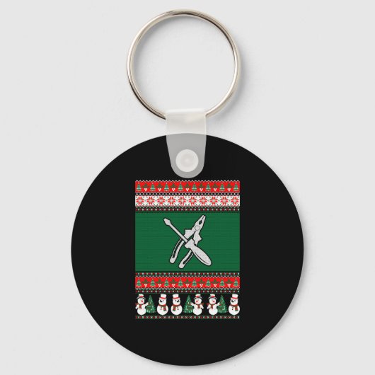 Porte-clés Électricien Vilain Chandail de Noël (Recto)