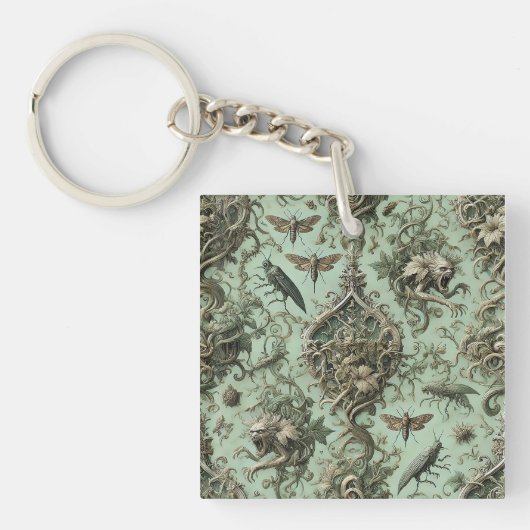 Porte-clés Elégance Chitinique - Design de papier peint d'ins (Devant)