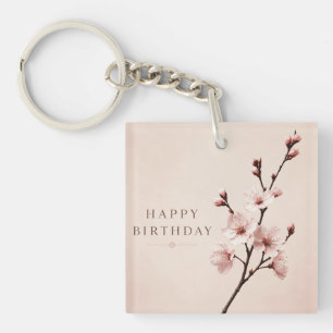 Porte-clés Élégance de la Fête d'Anniversaire sous les Fleurs