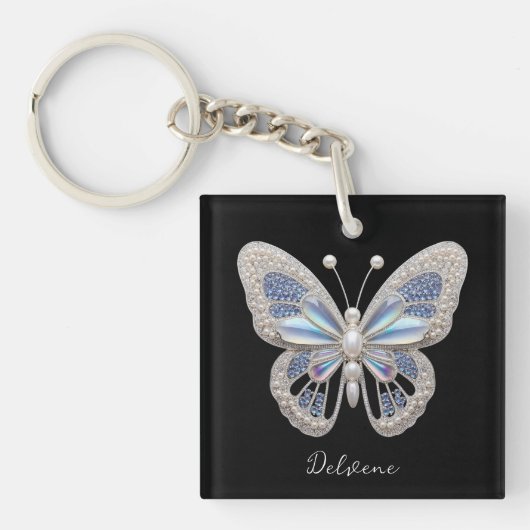 Porte-clés Élégance des papillons Iridescente (Devant)