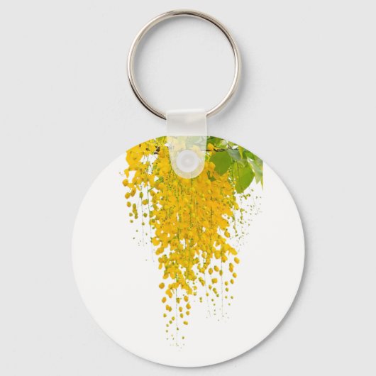 Porte-clés Élégance Dorée Cascade Ensoleillée Fleurs Suspendu (Recto)