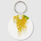 Porte-clés Élégance Dorée Cascade Ensoleillée Fleurs Suspendu (Verso)