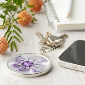 Porte-clés Élégance florale Art Abstrait Violet Fractal moder (Côté)