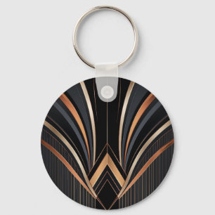 Porte-clés Élégance Géométrique Métallique Art Déco