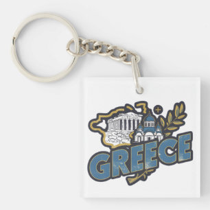 Porte-clés Élégance Vintage Grèce Europe Voyage Souvenir