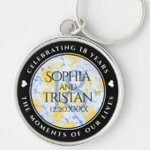 Porte-clés Élégant 18ème anniversaire de Mariage de porcelain (Devant)