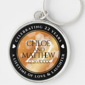 Porte-clés Élégant 22e anniversaire de Mariage de cuivre (Devant)