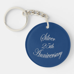 Porte-clés Élégant 25e Anniversaire de Mariage Personnalisé