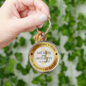 Porte-clés Élégant 3ème anniversaire de Mariage en cuir (Main)