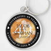 Porte-clés Élégant 49ème anniversaire de Mariage de cuivre (Devant)