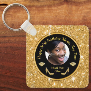 Porte-clés Elegant 50th Birthday Party Favors for Her, Photo