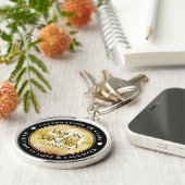 Porte-clés Elegant 50th Golden Wedding Anniversary (Côté)