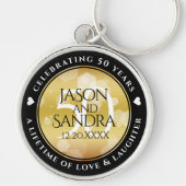 Porte-clés Elegant 50th Golden Wedding Anniversary (Devant)