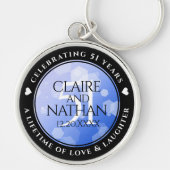 Porte-clés Élégant 51e anniversaire de Mariage Sapphire (Devant)