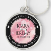 Porte-clés Élégant 5ème anniversaire Mariage de quartz Rose (Devant)