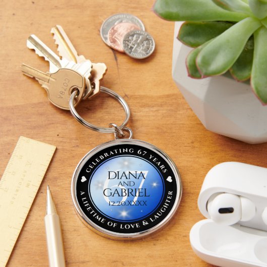 Porte-clés Élégant 67e anniversaire Mariage de Star Sapphire (Bureau)