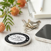 Porte-clés Élégant 75e anniversaire de Mariage de diamant (Côté)