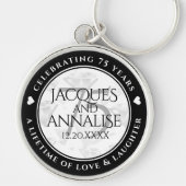 Porte-clés Élégant 75e anniversaire de Mariage de diamant (Devant)