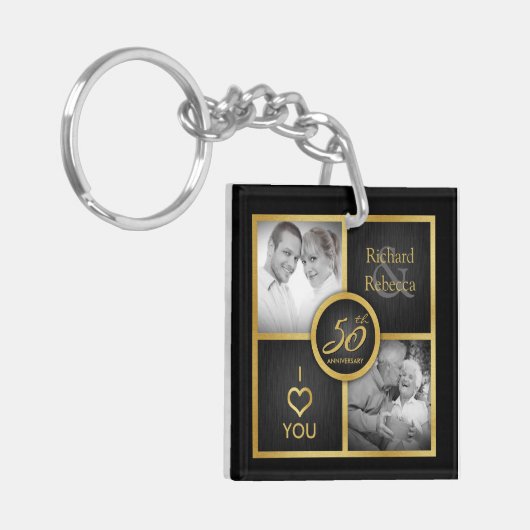 Porte-clés Elégant "à l'époque et maintenant" Black and Gold  (Devant gauche)