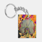 Porte-clés Élégant abstrait tropical floral (Devant gauche)