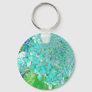 Porte-clés Elegant Aqua et Vert Limelight Hydrangea Détail