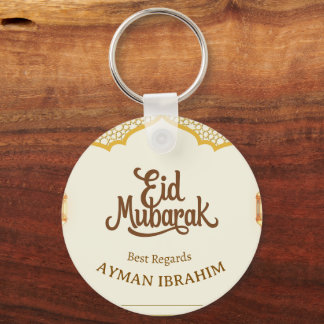 Porte-clés Elegant Arche en Or Eid Mubarak Personnalisé